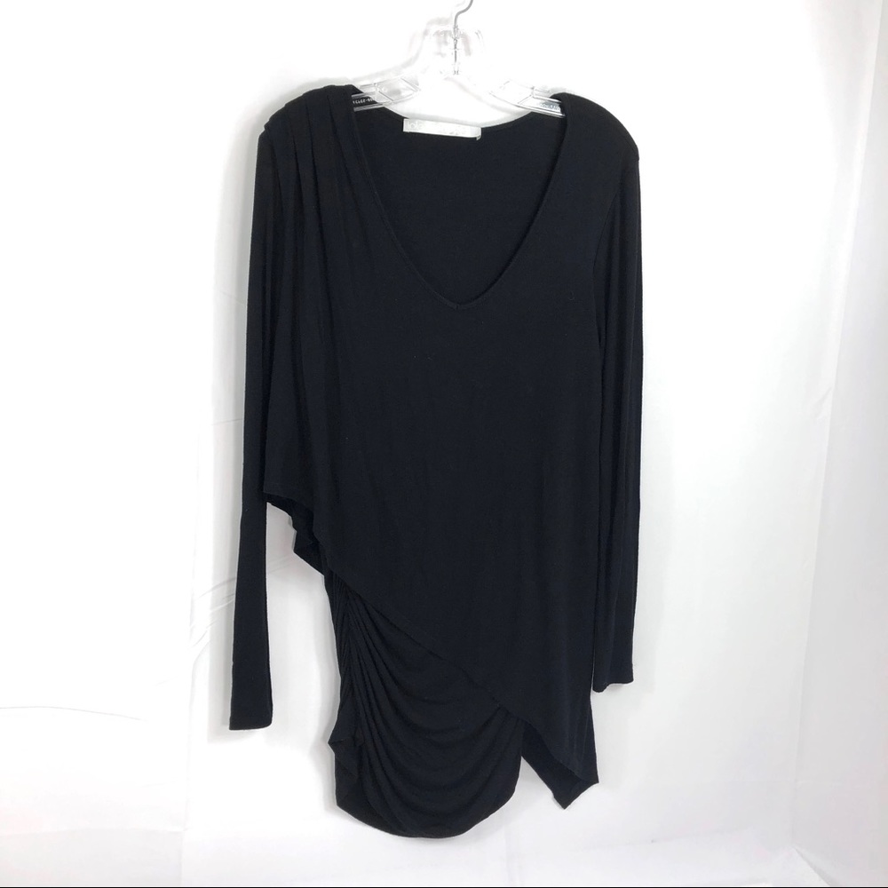 Lola & Sophie Bodycon Black Dress Asymmetrical L